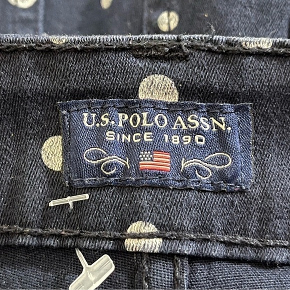 U.S Polo Assn. Low Rise Skinny Ankle Jeans Polka Dot Navy White 1/2 - Picture 3 of 5